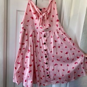 TORRID, pink, watermelon print, dress, Size 2